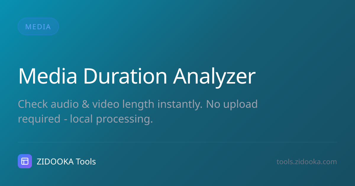 Media Duration Analyzer | ZIDOOKA Tools